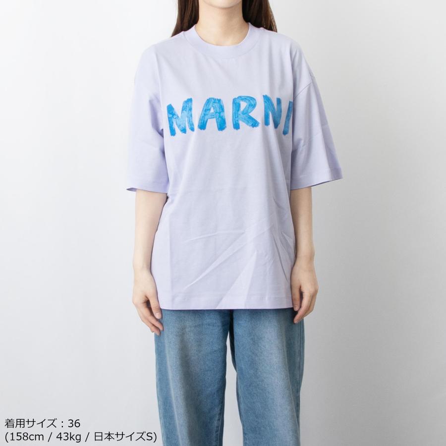 MARNI マルニ 24AW ORGANIC COTTON JERSEY PAINT LOGO L/S TEE ペイントロゴ ロングスリーブTシャツ THJE0294P1 USCS11 38 BLACK(L2N99) 長袖 カットソー 定価59,400円 トップス【新古品】【中古】【MARNI】 MARNI（マルニ） トップス 長袖 Tシャツ ロンT THJE0294P1 USCS11 ロゴ