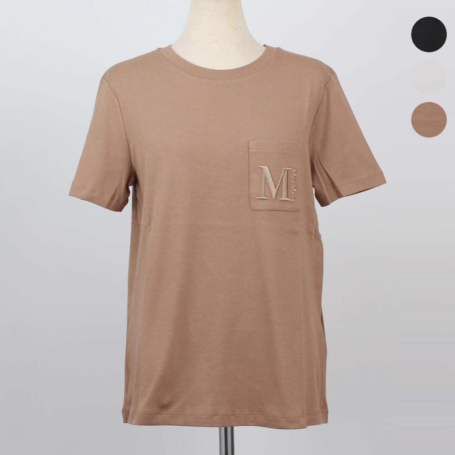 新品Sサイズ　マックスマーラ　Max Mara ロゴ刺繍Tシャツ　半袖　ブラック S MAXMARA MAX MARA エス マックスマーラ Tシャツ MADERA マデラ