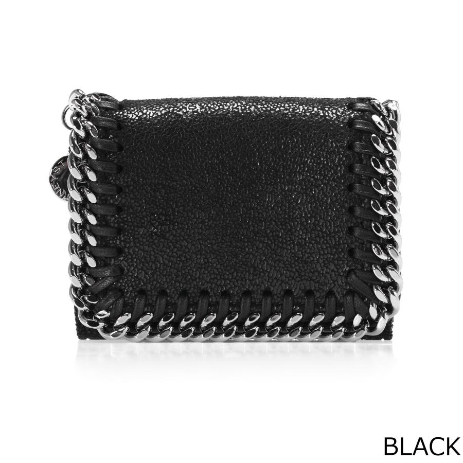 【超美品】ステラマッカートニー 3つ折り財布 ファラベラ シルバー金具 ブラック 極美品】ステラマッカートニー 三つ折り財布 ファラベラ