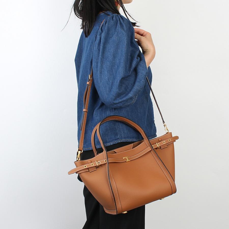 【極美品】トッズ レザー ハンドバッグ ショルダーバッグ 2WAY ブラック TOD'S（トッズ） バッグ 2WAYハンド/ショルダーバッグ T SIGNATURE