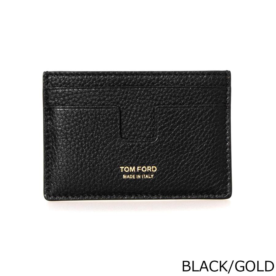 トムフォード　名刺入れ、カードケース　ブラック×ゴールド TOM FORD（トムフォード） カードケース T LINE CLASSIC CARDHOLDER
