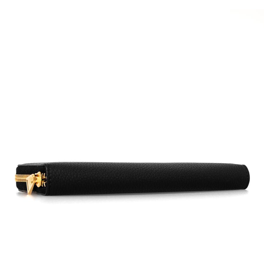 TOM FORD トムフォード ラウンド 長財布 TOM FORD (トム フォード) レザー ロゴ ラウンドジップ 長財布