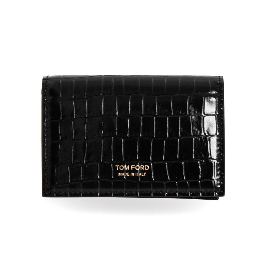 美品】TOM FORD トムフォード カードケース レザー ブラック ゴールド