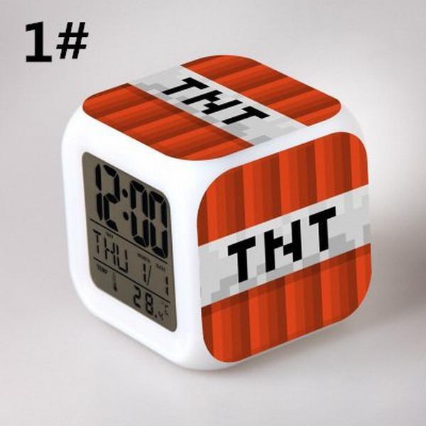 クリーパー ｔｎｔ Steve 目覚ましライト 大音量 デジタル クロック アラーム 多色ムード マインクラフト グッズ