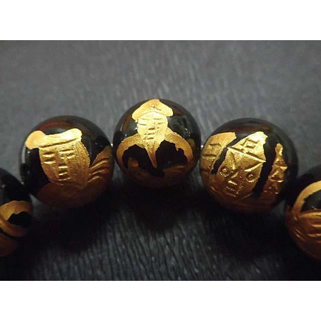 ブレスレット オニキス、点眼石、七福神 アクセサリー 