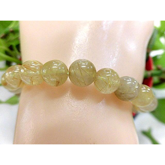 キャッツアイ タイチンルチルクォーツ プレスレット 8mm 金運 ゴールド