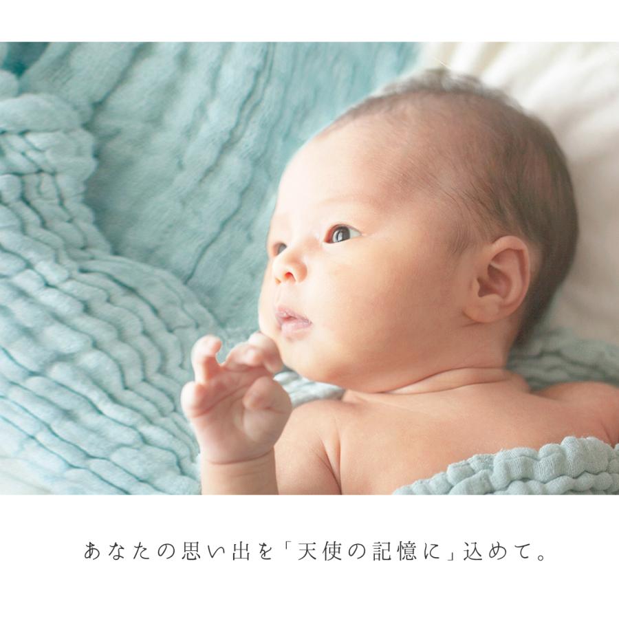 【天使の記憶】赤ちゃん 手形足形 汚れない スタンプ 命名書 手形 おしゃれ オーダー 写真 ベビーギフト ナチュラル 出産祝い 出産内祝い 名前入り 名入れの画像