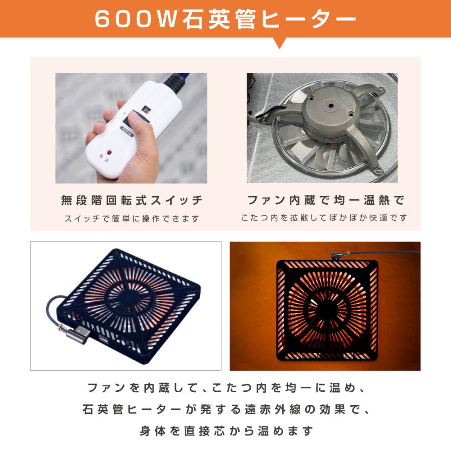 こたつヒーター交換用 U字型石英管ヒーター 90〜600W ヒーターユニット 