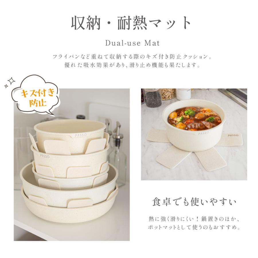新品未使用/PASSO フライパン 19点 セット タイプB(卵焼き機 4つ穴) フライパンセット 19点 IH〜ガス火対応 取っ手が取れる 4in1 4つ穴円形