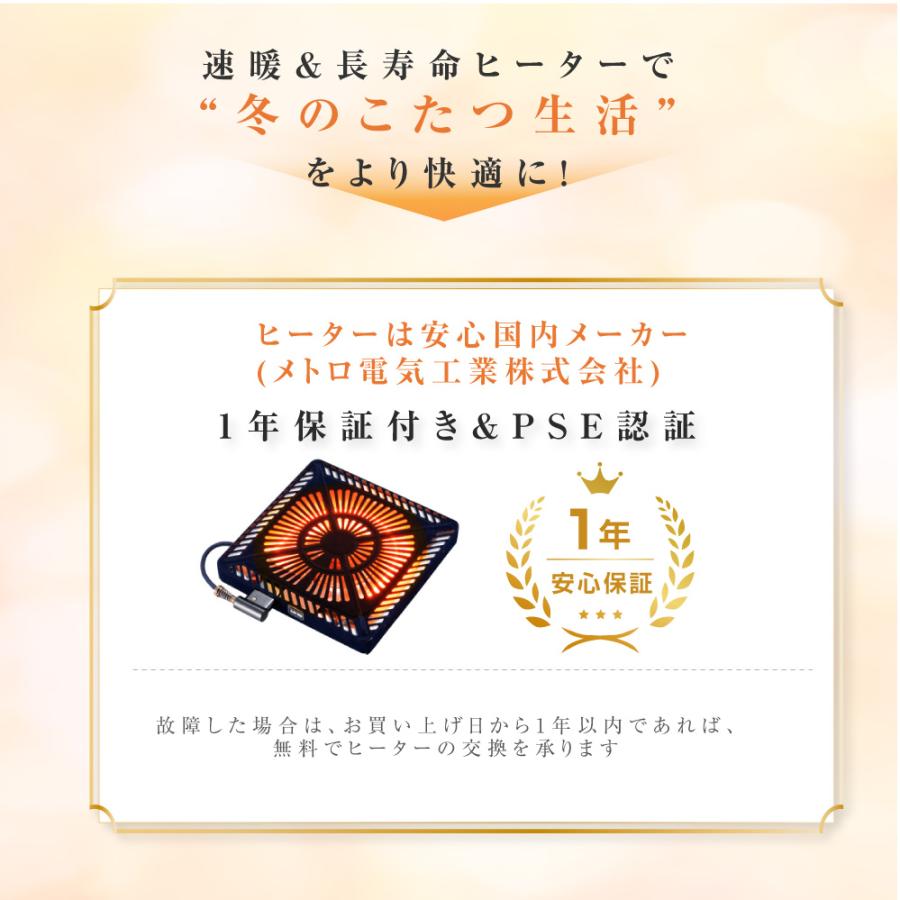日本製 速暖2秒！こたつ 手元スイッチ付 円形 75x75cm ヒーター