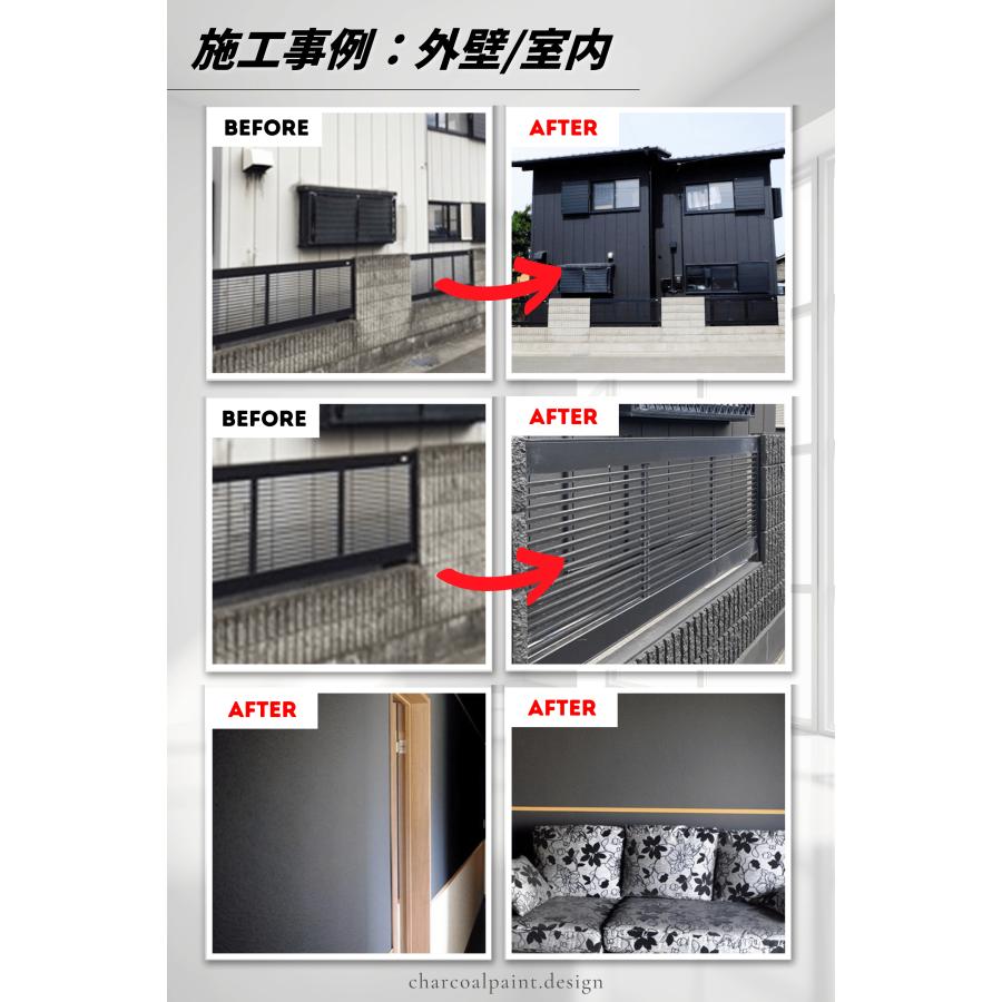 チャコールペイント わたしの炭家 吸放湿性備長炭塗料 水性 ブラック 