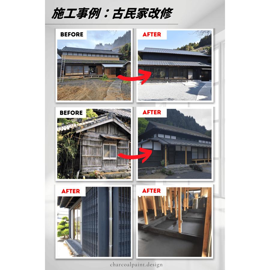 チャコールペイント わたしの炭家 吸放湿性備長炭塗料 水性 ブラック 