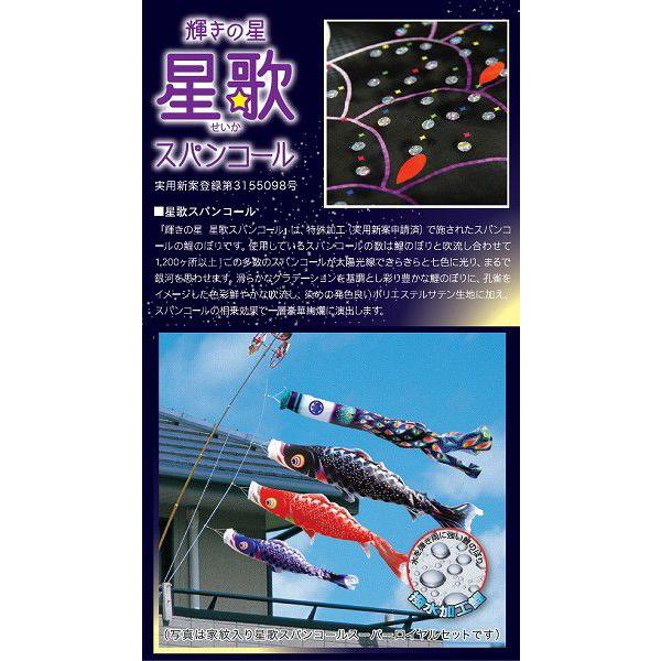 鯉のぼり 星歌スパンコール 庭園ガーデンセット 1.5m 6点 徳永こいのぼり