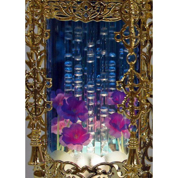 送料無料 盆提灯 7号バブル灯 ゴールドブルー ヨーラク付（一対