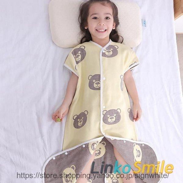 ガーゼ スリーパー 6重ガーゼ ベビー キッズ 袖付き 2way 赤ちゃん 国内最安値 半袖 出産祝い 冷え防止 ガーゼスリーパー 新生児 大きい サイズ 夏 春秋