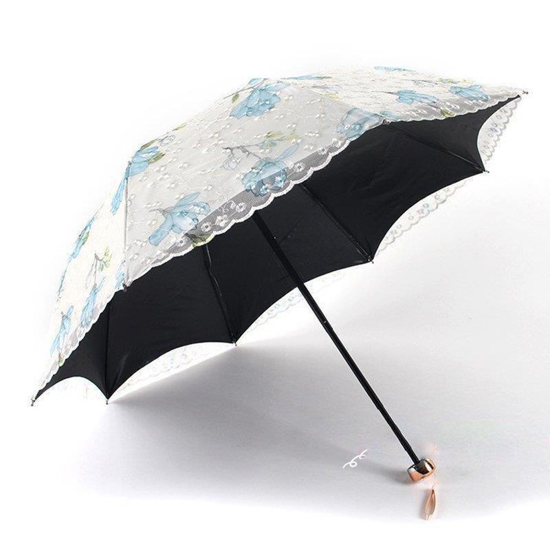 8本骨 日傘 雨傘 花柄 晴雨兼用傘 折りたたみ傘 3つ折 刺繍 オシャレ 可愛い 女性用 折りたたみ傘 レディース レース 手動 傘袋付 Uvカット 紫外線対策 日傘 ラー B Thebestboatbrands Force5 Dev
