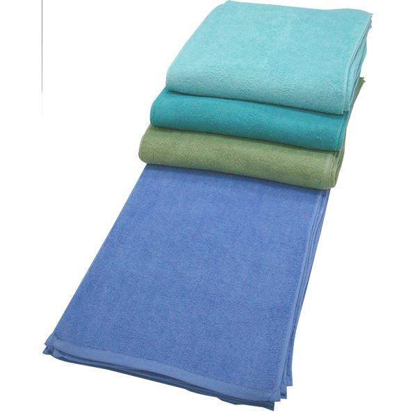 業務用 フェイスタオル/洗顔タオル 〔グリーン 60枚セット〕 240匁 34cm×86cm 綿100％ 〔美容院 整骨院〕_1
