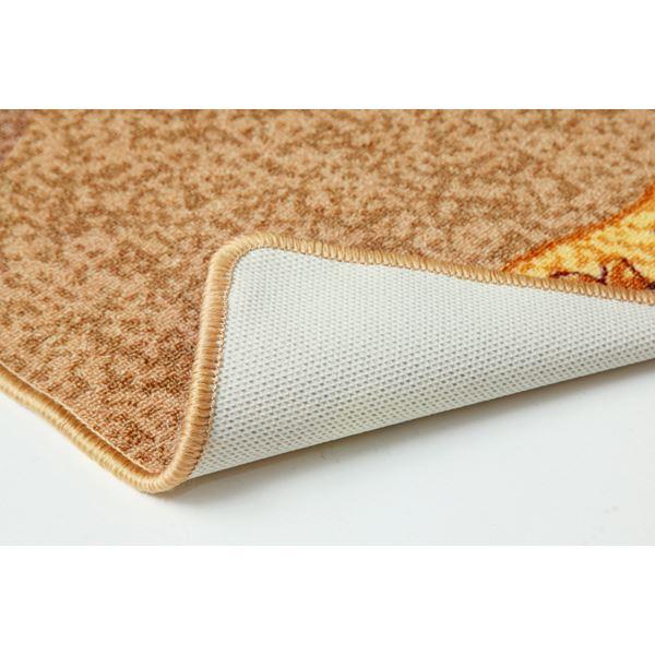 廊下カーペット/ラグマット 〔ベージュ 約67×700cm〕 洗える 防滑加工 ナイロン100％ 耐久性 防傷 〔玄関 入口 リビング〕