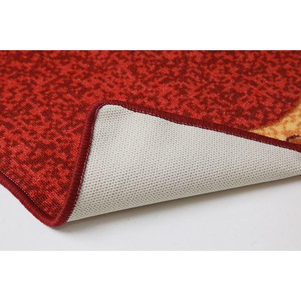 廊下カーペット/ラグマット 〔レッド 約67×700cm〕 洗える 防滑加工 ナイロン100％ 耐久性 防傷 〔玄関 入口 リビング〕