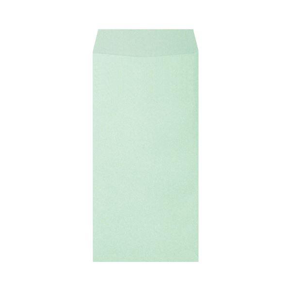 まとめ） ハート 透けないカラー封筒 長3 80g／m2 パステルグリーン