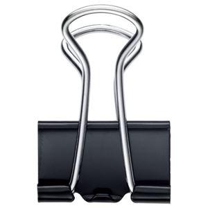 （まとめ） TANOSEE ダブルクリップ 小 口幅19mm ブラック 1セット（100個：10個×10箱） 〔×15セット〕の画像