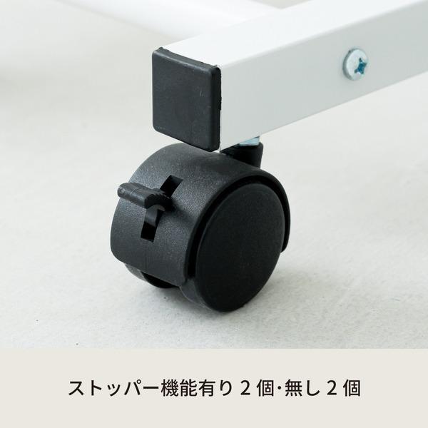 〔4個仕かける〕パイプスタンドミラー(キャスター付)(白いこと/白) 幅30糎 楕円面形 か細い 軽さ 鏡 姿見 五体 飛散押しとどめる 角度かい繕う可 御勤め用 NK-108