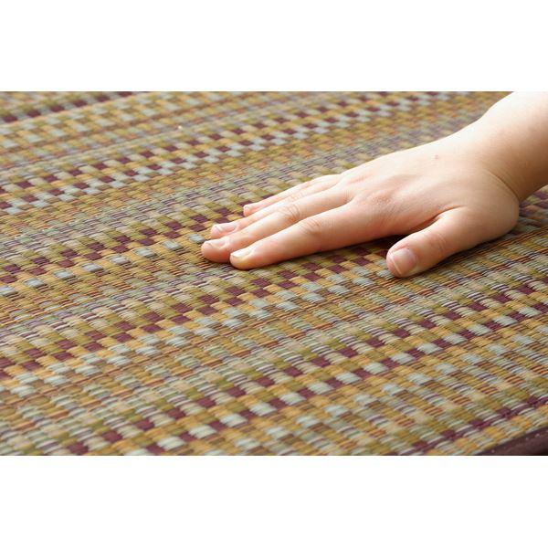 日本製 い草 ラグマット 〔ブラウン 約191×250cm〕 ウレタン貼り 防滑 調湿 抗菌 防臭機能付き 耐久性 〔リビング フロア〕