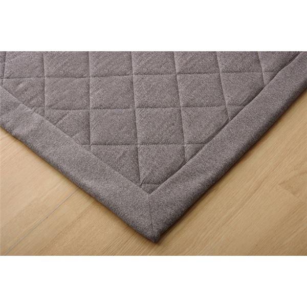 デニム調 ラグマット/絨毯 〔2畳 グレー 約190×190cm〕 洗える 防滑
