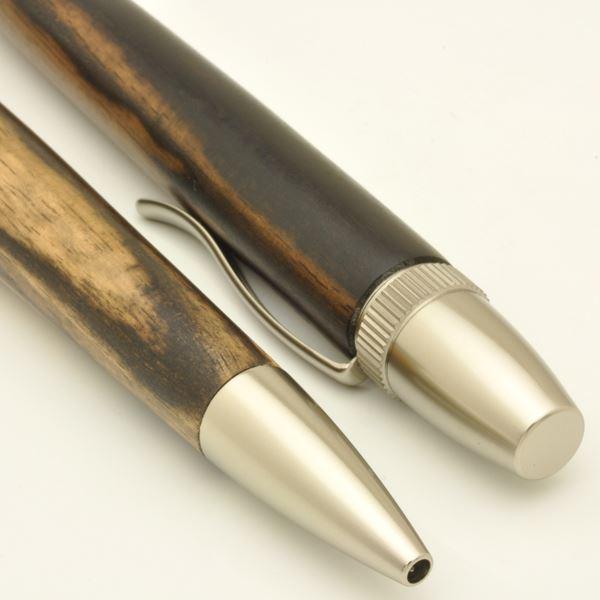銘木 ハンドメイド ボールペン/文房具 〔黒柿 くろかき〕 日本製 0.7mm 文具 オフィス用品 ステーショナリーの画像