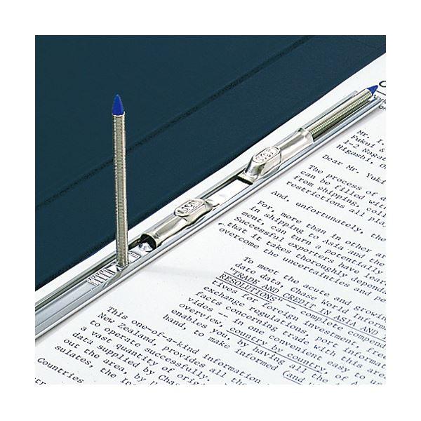 （まとめ）ライオン事務器 スプリングファイルA4タテ両天とじ 2穴 300枚収容 背幅36mm 紺 No.100K-A4WH 1冊 〔×10セット〕の画像
