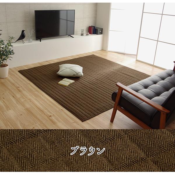 ラグマット/絨毯 〔正方形 2畳 無地 アイボリー 約185×185cm〕 洗える 軽量 オールシーズン ホットカーペット 〔リビング〕_12