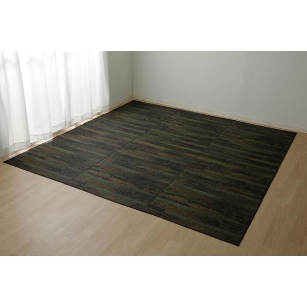 い草 花ござ ラグマット/絨毯 〔グリーン 江戸間6畳 約261×352cm〕 抗菌 防臭 消臭 調湿 日本製 〔リビング フローリング〕_7