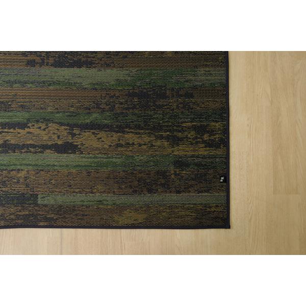 い草 花ござ ラグマット/絨毯 〔グリーン 江戸間6畳 約261×352cm〕 抗菌 防臭 消臭 調湿 日本製 〔リビング フローリング〕_9