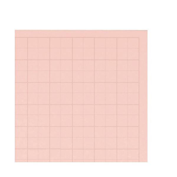(まとめ) TANOSEE 模造紙（プルタイプ） 本体 788×1085mm 50mm方眼 ピンク 1ケース（20枚） 〔×10セット〕_1
