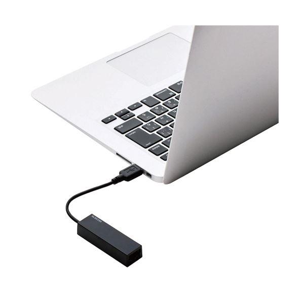 (まとめ) エレコム 有線LANアダプターUSB2.0(Type-A) ブラック EDC-FUA2-B 1個 〔×10セット〕_1