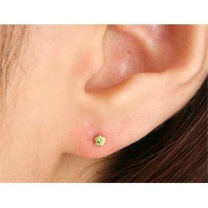Pt900 グリーンダイヤ一粒ピアス（カラーダイヤモンド）14153