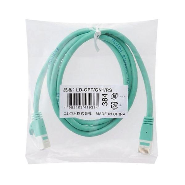 (まとめ) エレコムCat6対応ツメ折れ防止LANケーブル グリーン 1m LD-GPT/GN1/RS 1本 〔×30セット〕_1