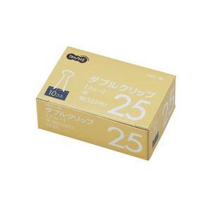 (まとめ) TANOSEE ダブルクリップ 中 口幅25mm ブルー 1箱（10個） 〔×100セット〕_1