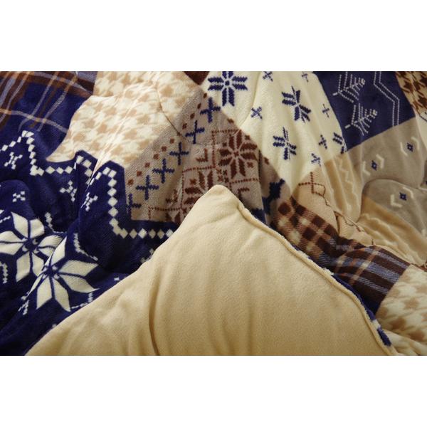 ノルディック柄 こたつ布団/寝具 〔レッド 約190×240cm〕 長方形 洗える 撥水加工 吸湿発熱機能 フランネル 〔リビング〕_10