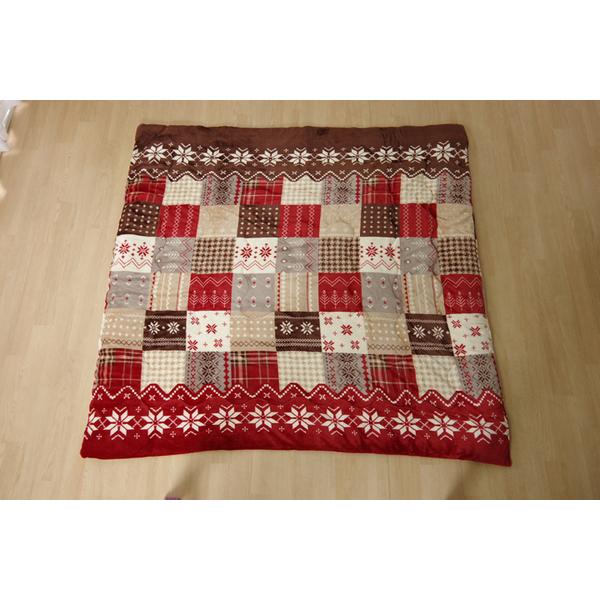 ノルディック柄 こたつ布団/寝具 〔レッド 約190×240cm〕 長方形 洗える 撥水加工 吸湿発熱機能 フランネル 〔リビング〕_12