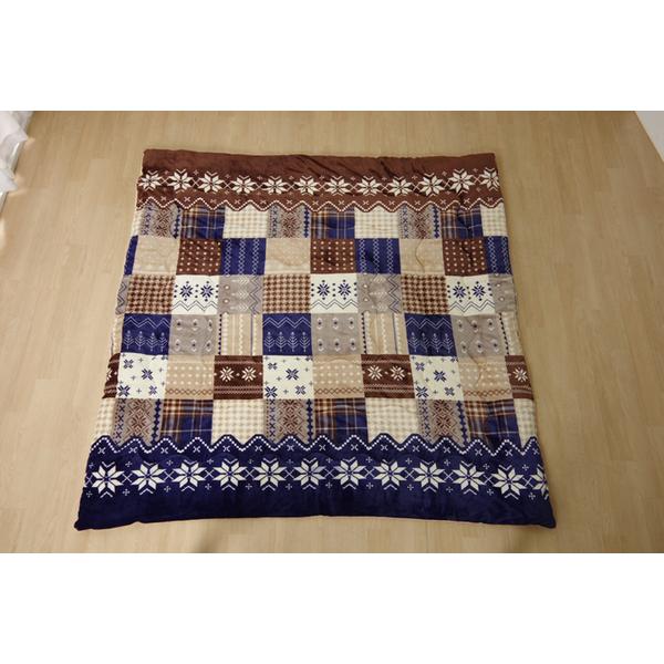 ノルディック柄 こたつ布団/寝具 〔レッド 約190×240cm〕 長方形 洗える 撥水加工 吸湿発熱機能 フランネル 〔リビング〕_8