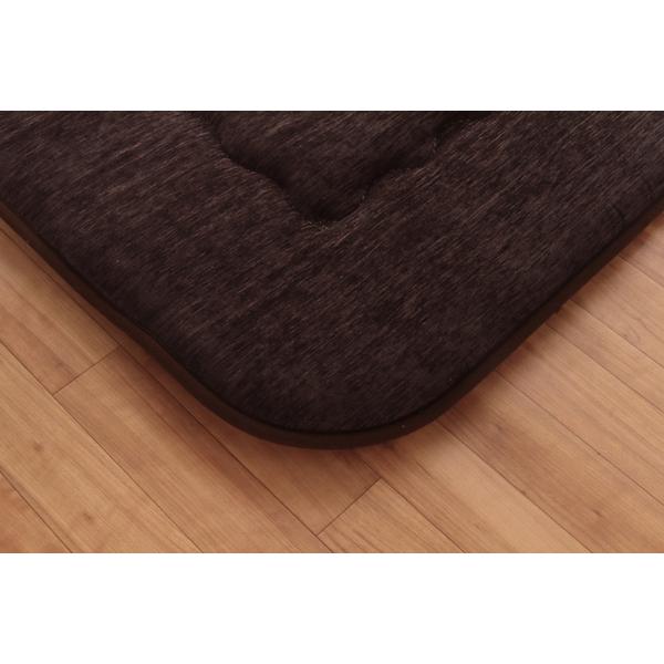 ふっくらタイプ こたつ敷布団/ラグマット 〔ベージュ 約190×190cm〕 正方形 撥水加工 弾力性 クッション性抜群 〔リビング〕_18