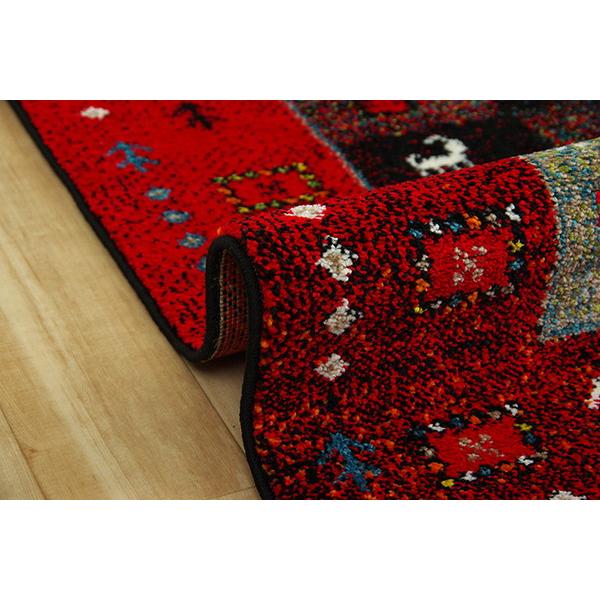 ギャッベ調 ラグマット/絨毯 〔レッド 約160×230cm〕 トルコ製 ギャッベ調 ラグマット/絨毯 〔レッド 約160×230cm〕 トルコ製