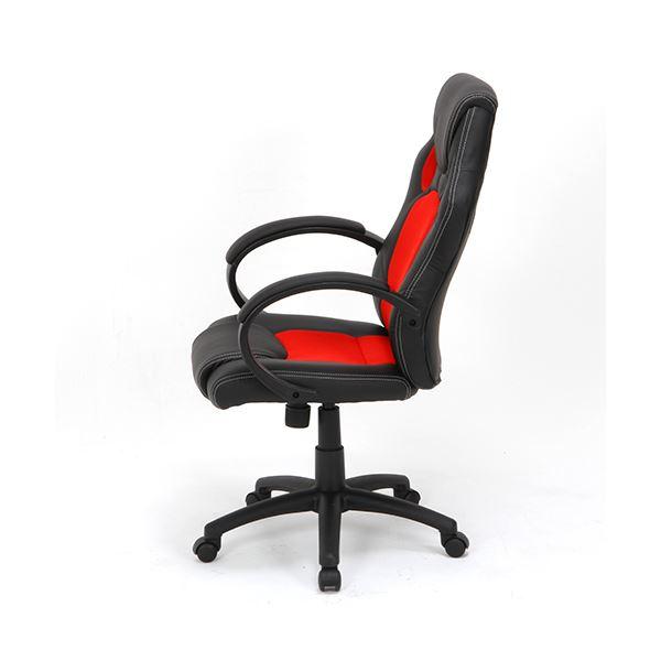 ゲーミングチェア レーシングチェア 約幅63cm レッド 合皮 サーキット 肘付き リビング ダイニング 在宅ワーク テレワーク_2