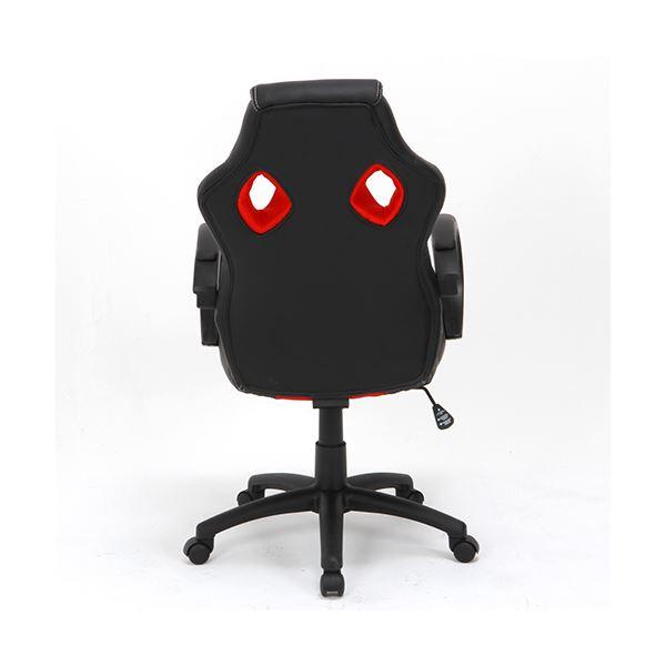 ゲーミングチェア レーシングチェア 約幅63cm レッド 合皮 サーキット 肘付き リビング ダイニング 在宅ワーク テレワーク_3