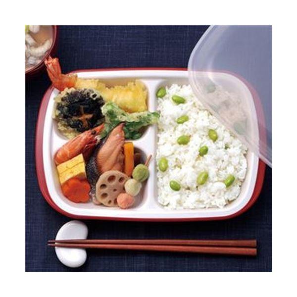 （まとめ）小森樹脂 フタ付ランチプレート「楽弁」角型 濃茶 1個〔×10セット〕_1