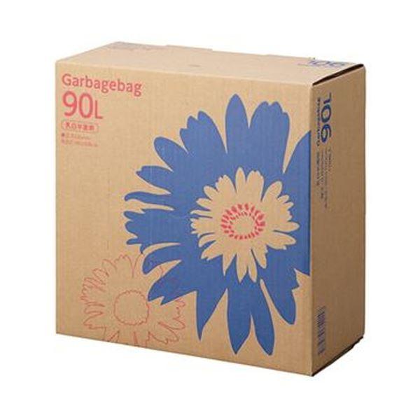 まとめ）TANOSEE ゴミ袋 コンパクト乳白半透明 90L BOXタイプ 1箱（110