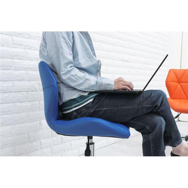 デスクチェア オフィスチェア 約幅48cm ブルー スチール