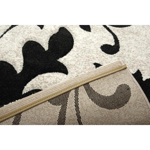 トルコ製 ラグマット/絨毯 〔約133×190cm ベージュ〕 長方形 抗菌防臭 消臭 へたりにくい ホットカーペット 床暖房対応