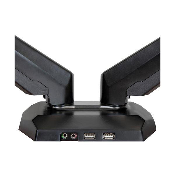 StarTech.com 2面対応多関節デュアル液晶アーム USB2ポート/イヤホン/マイク端子付き クランプ固定方式 スプリング式高さ調節機構ARMSLIMDUO 1台_1